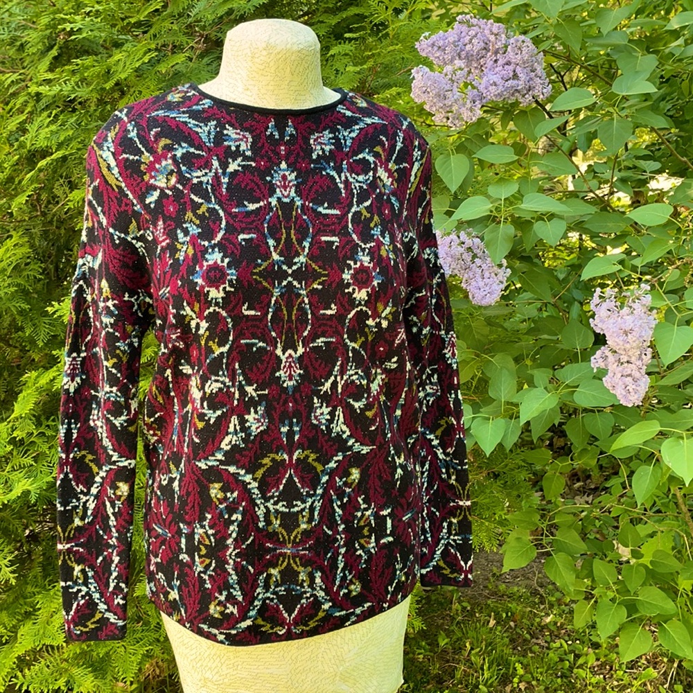 J. Jill Light Weight Sweater Deep Boho Tones